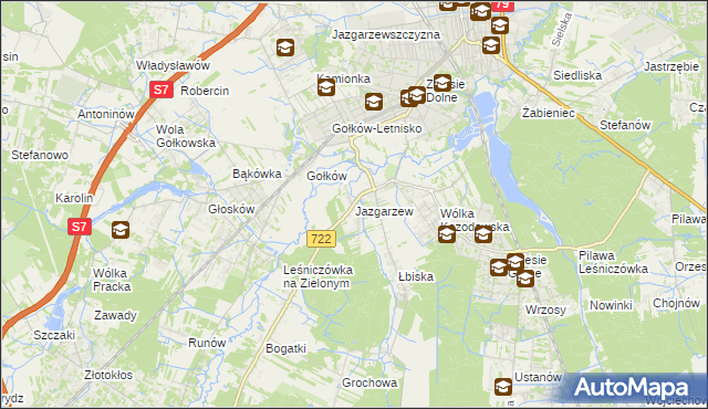 mapa Jazgarzew, Jazgarzew na mapie Targeo