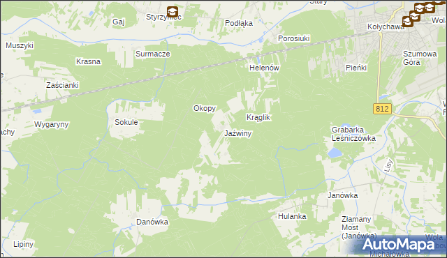 mapa Jaźwiny gmina Biała Podlaska, Jaźwiny gmina Biała Podlaska na mapie Targeo