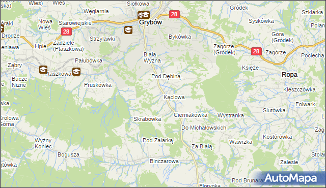 mapa Kąclowa, Kąclowa na mapie Targeo