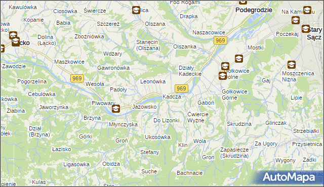 mapa Kadcza, Kadcza na mapie Targeo