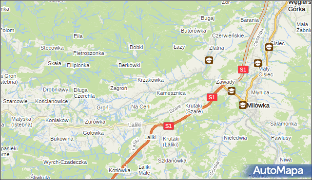 mapa Kamesznica, Kamesznica na mapie Targeo