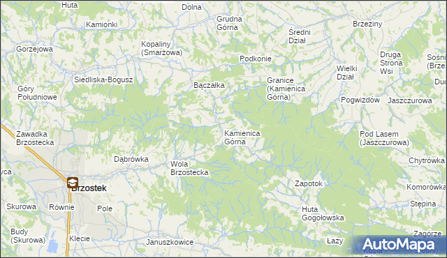 mapa Kamienica Górna, Kamienica Górna na mapie Targeo