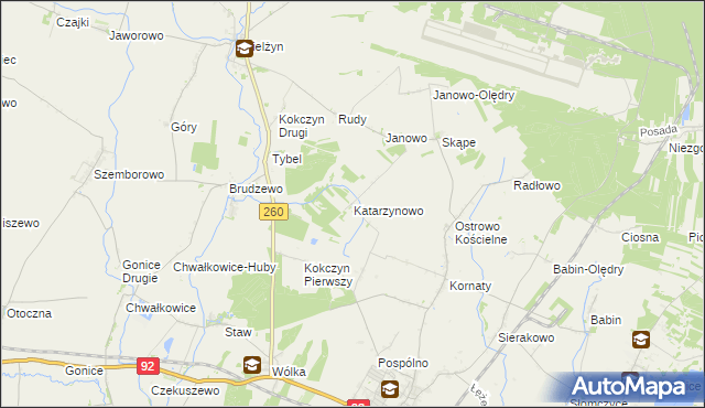 mapa Katarzynowo gmina Strzałkowo, Katarzynowo gmina Strzałkowo na mapie Targeo