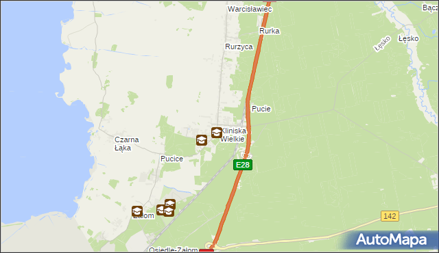 mapa Kliniska Wielkie, Kliniska Wielkie na mapie Targeo