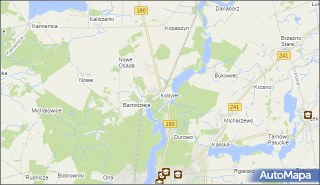 mapa Kobylec gmina Wągrowiec, Kobylec gmina Wągrowiec na mapie Targeo