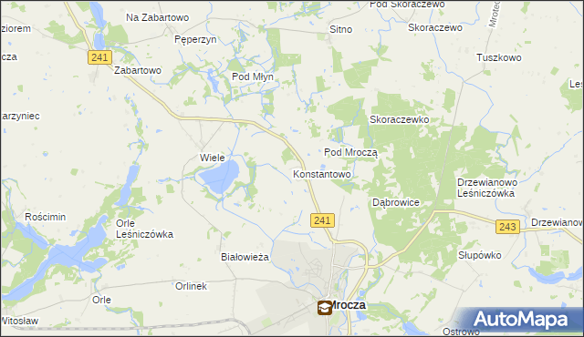 mapa Konstantowo gmina Mrocza, Konstantowo gmina Mrocza na mapie Targeo