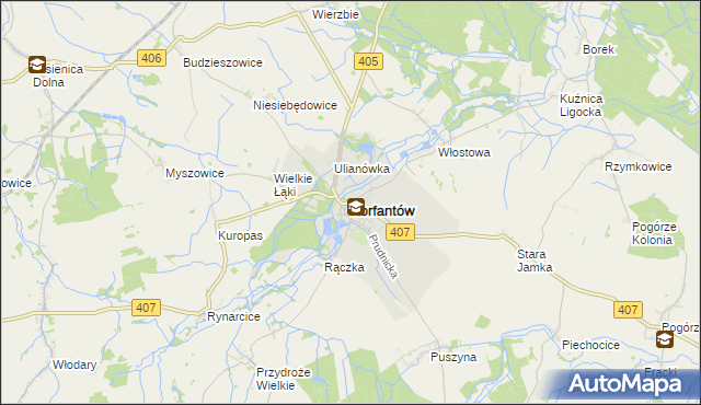 mapa Korfantów, Korfantów na mapie Targeo