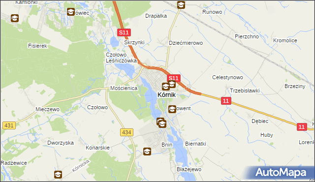 mapa Kórnik, Kórnik na mapie Targeo