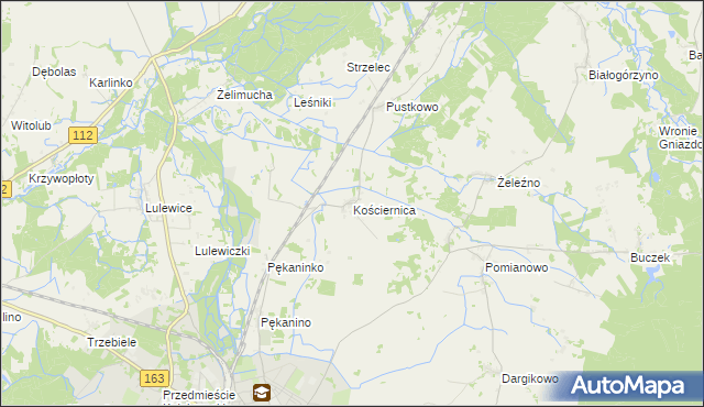 mapa Kościernica gmina Białogard, Kościernica gmina Białogard na mapie Targeo