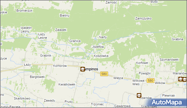 mapa Koszówka, Koszówka na mapie Targeo