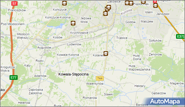 mapa Kotarwice, Kotarwice na mapie Targeo