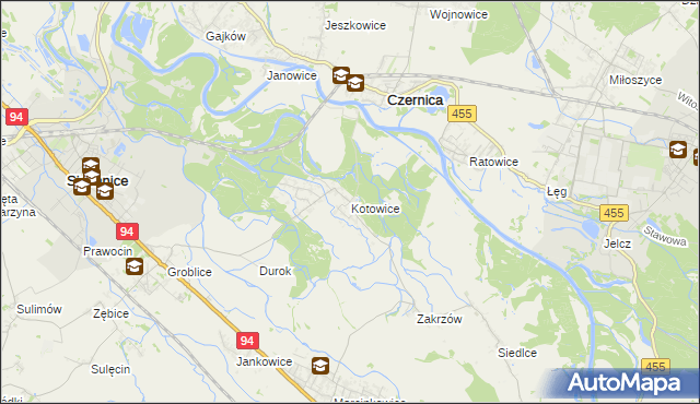 mapa Kotowice gmina Siechnice, Kotowice gmina Siechnice na mapie Targeo