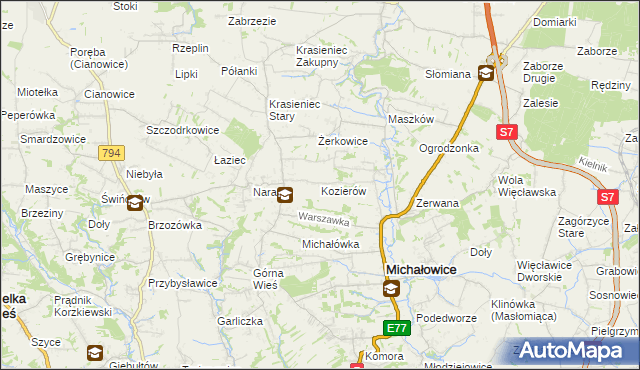 mapa Kozierów, Kozierów na mapie Targeo