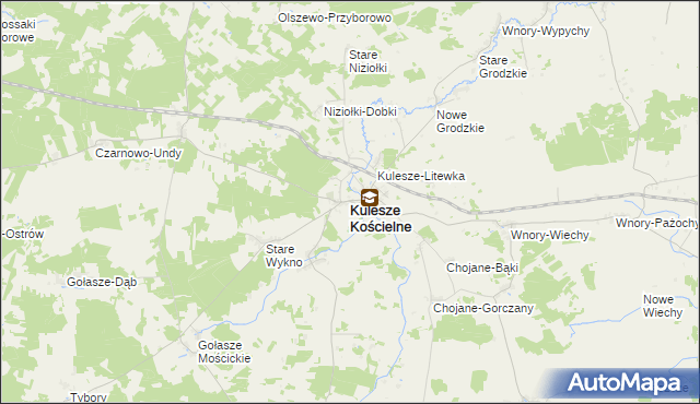 mapa Kulesze Kościelne, Kulesze Kościelne na mapie Targeo