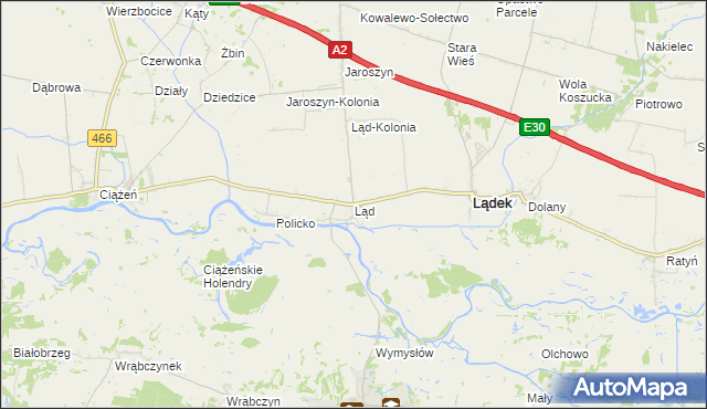 mapa Ląd, Ląd na mapie Targeo