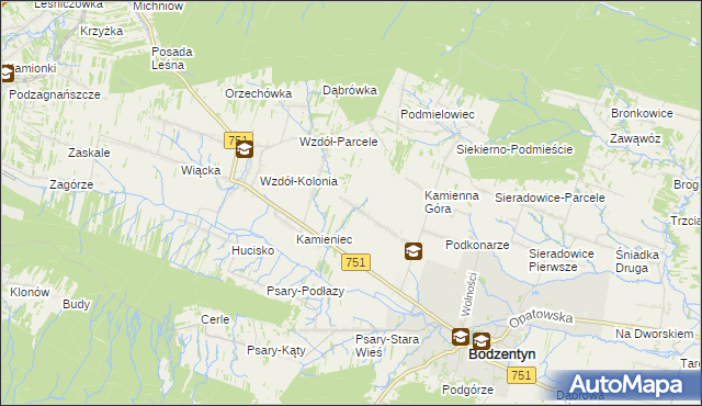 mapa Leśna-Stara Wieś, Leśna-Stara Wieś na mapie Targeo