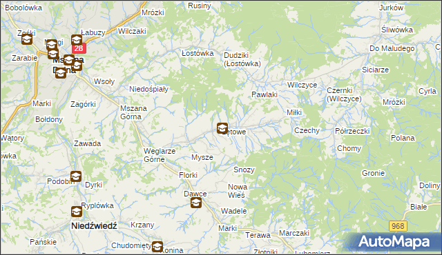 mapa Łętowe, Łętowe na mapie Targeo