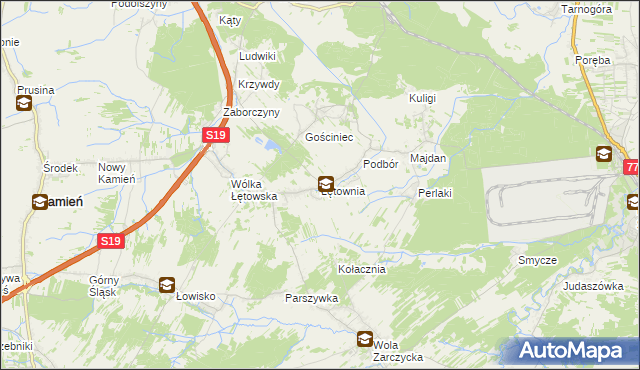 mapa Łętownia gmina Nowa Sarzyna, Łętownia gmina Nowa Sarzyna na mapie Targeo