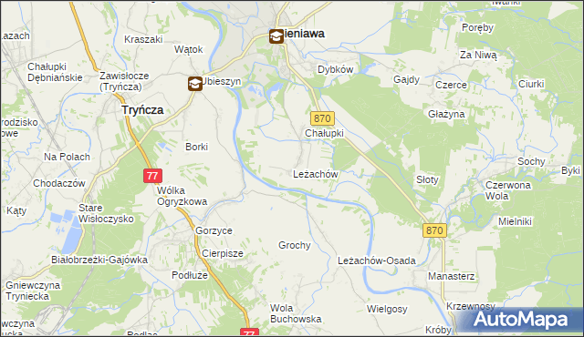 mapa Leżachów, Leżachów na mapie Targeo