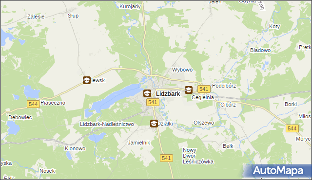 mapa Lidzbark, Lidzbark na mapie Targeo