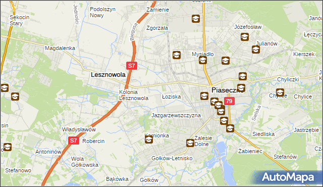 mapa Łoziska, Łoziska na mapie Targeo