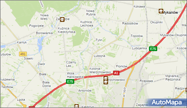 mapa Lubojna, Lubojna na mapie Targeo