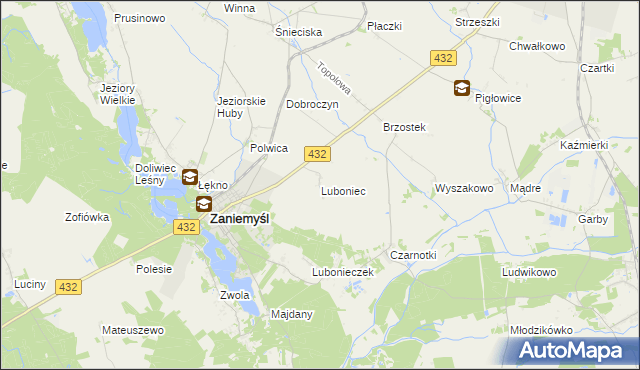 mapa Luboniec, Luboniec na mapie Targeo