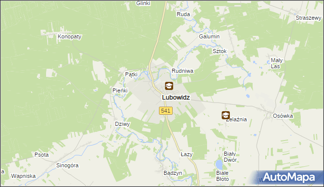 mapa Lubowidz powiat żuromiński, Lubowidz powiat żuromiński na mapie Targeo