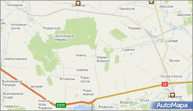mapa Majdan Brzezicki, Majdan Brzezicki na mapie Targeo