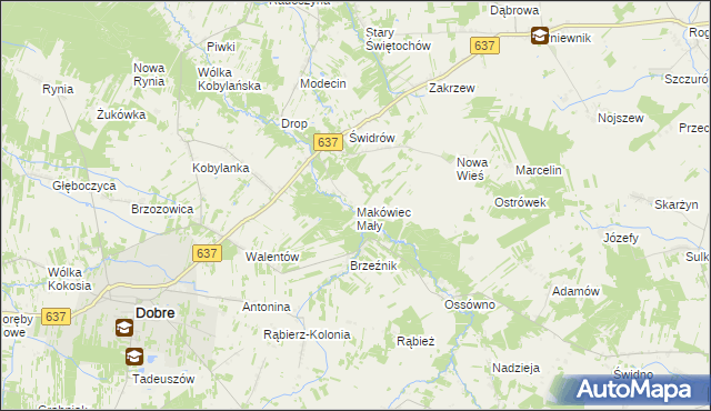 mapa Makówiec Mały, Makówiec Mały na mapie Targeo