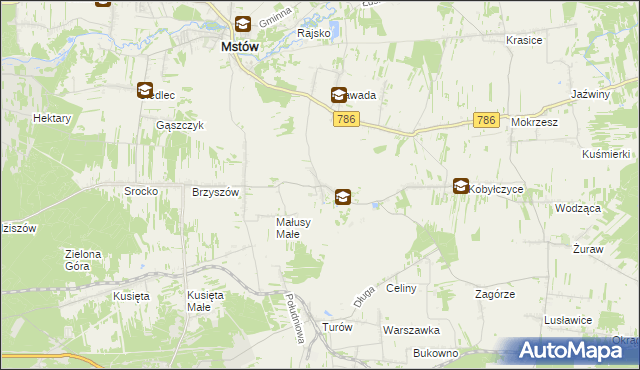 mapa Małusy Wielkie, Małusy Wielkie na mapie Targeo