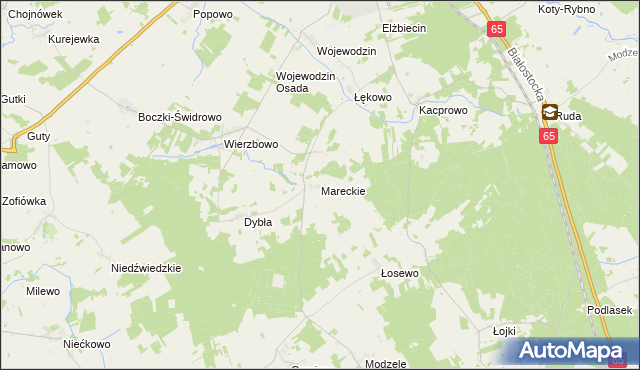 mapa Mareckie, Mareckie na mapie Targeo