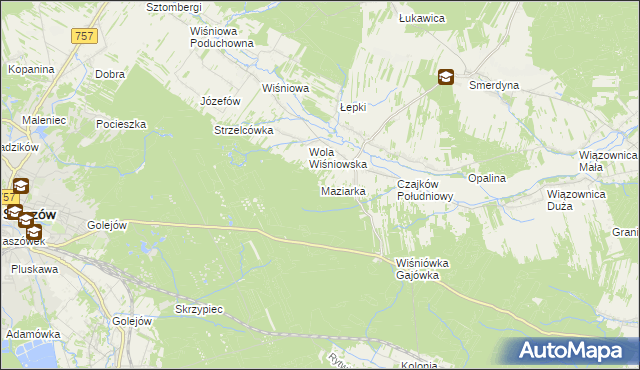 mapa Maziarka gmina Staszów, Maziarka gmina Staszów na mapie Targeo