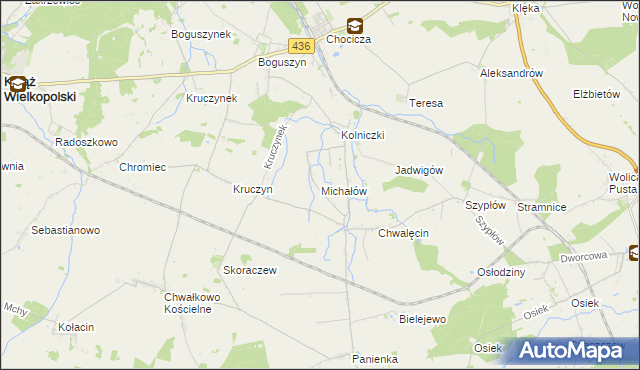 mapa Michałów gmina Nowe Miasto nad Wartą, Michałów gmina Nowe Miasto nad Wartą na mapie Targeo