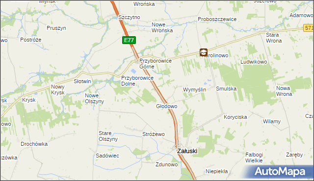 mapa Michałówek gmina Załuski, Michałówek gmina Załuski na mapie Targeo