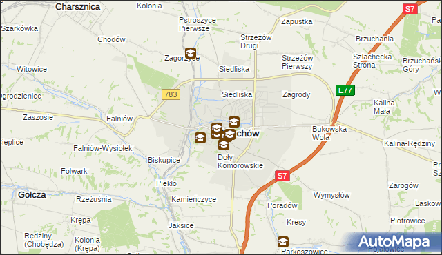 mapa Miechów, Miechów na mapie Targeo