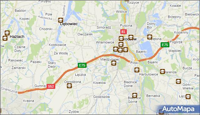 mapa Międzyświeć, Międzyświeć na mapie Targeo