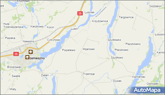 mapa Mijanowo, Mijanowo na mapie Targeo