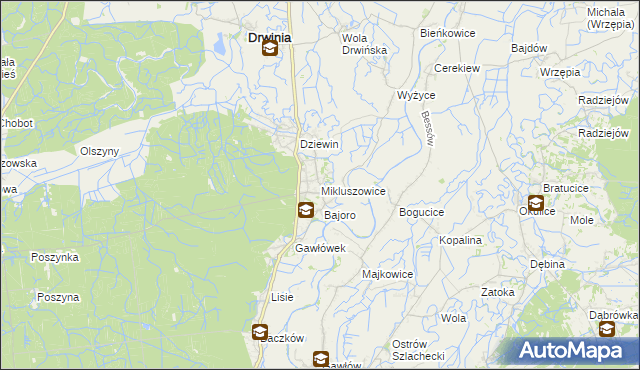 mapa Mikluszowice, Mikluszowice na mapie Targeo