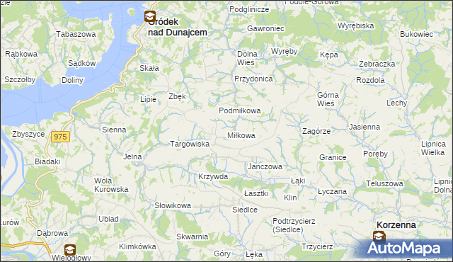 mapa Miłkowa, Miłkowa na mapie Targeo