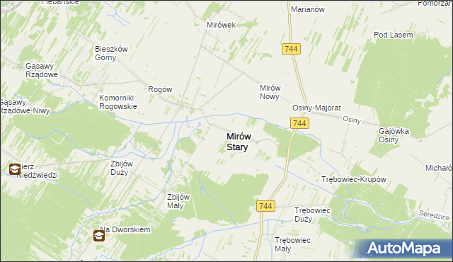 mapa Mirów Stary, Mirów Stary na mapie Targeo