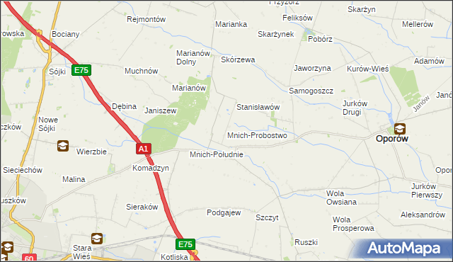 mapa Mnich-Probostwo, Mnich-Probostwo na mapie Targeo