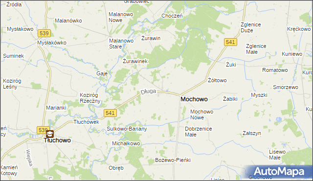 mapa Mochowo-Parcele, Mochowo-Parcele na mapie Targeo