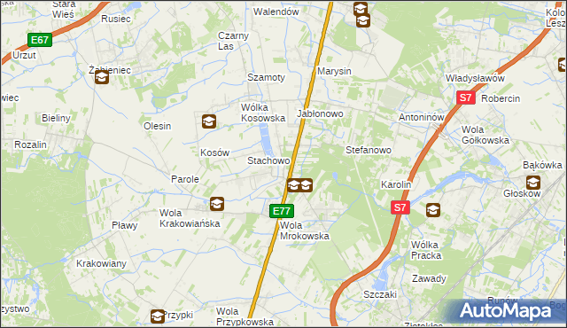 mapa Mroków gmina Lesznowola, Mroków gmina Lesznowola na mapie Targeo