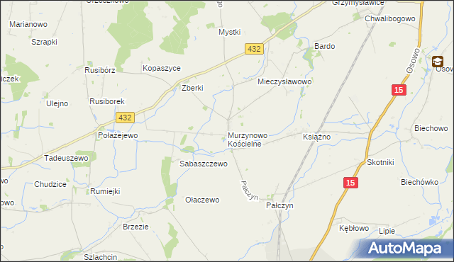 mapa Murzynowo Kościelne, Murzynowo Kościelne na mapie Targeo