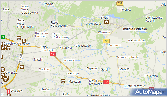 mapa Myśliszewice, Myśliszewice na mapie Targeo