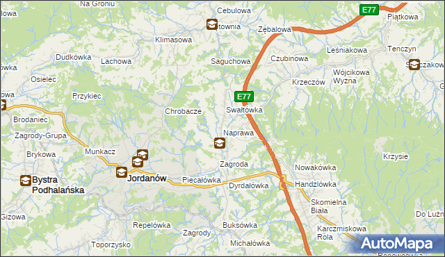 mapa Naprawa, Naprawa na mapie Targeo