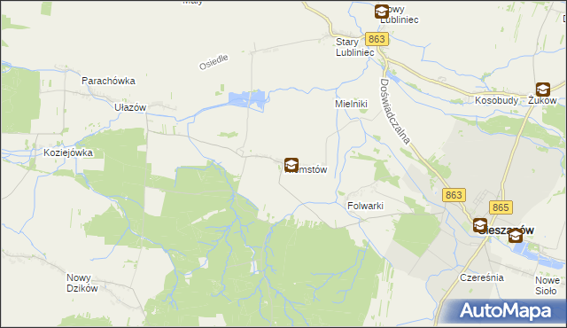 mapa Niemstów gmina Cieszanów, Niemstów gmina Cieszanów na mapie Targeo