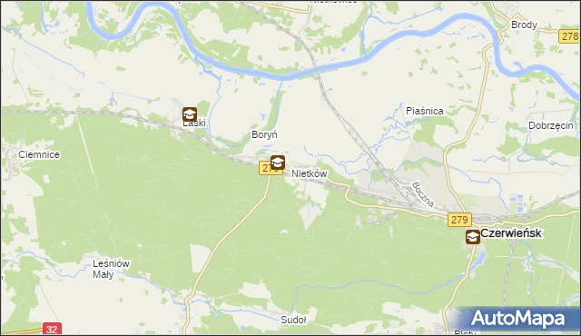 mapa Nietków, Nietków na mapie Targeo