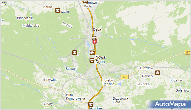 mapa Nowa Dęba, Nowa Dęba na mapie Targeo